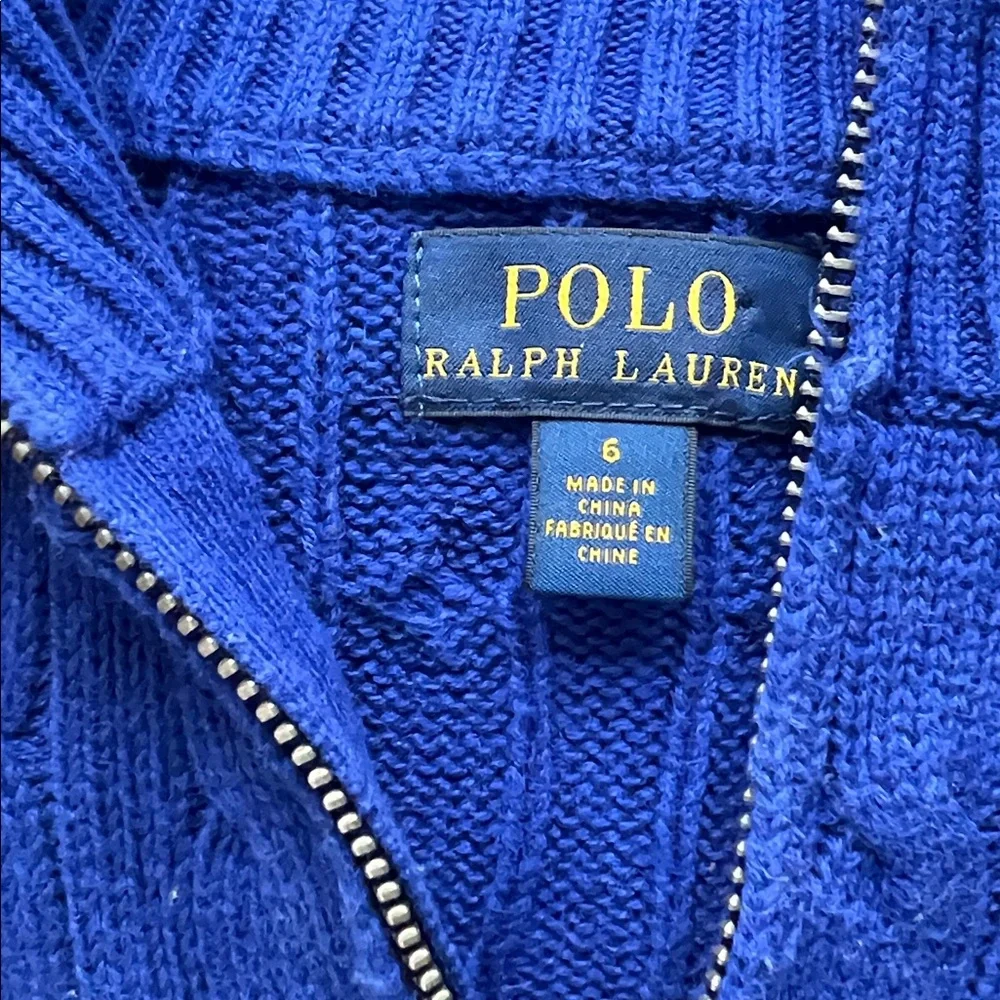 Polo Ralph Lauren boys quarter zip cable knit - Picture 3 of 4